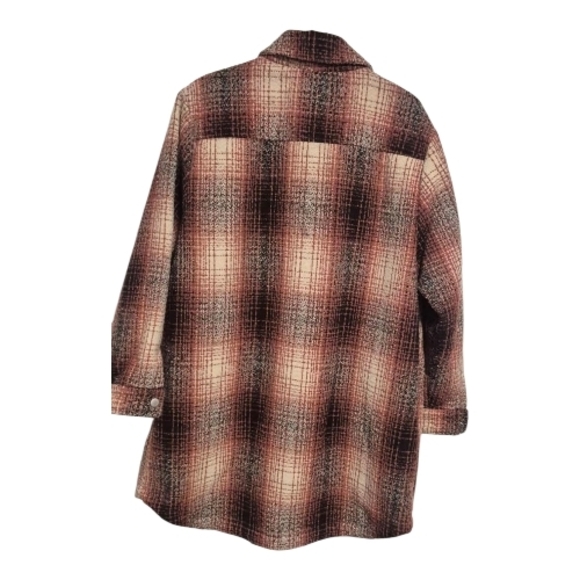 Levi's Plaid Longline Shacket - Brown & Cream - Picture 2 of 4